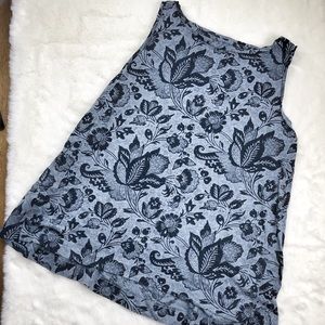 Ann Taylor LOFT Vintage Soft Tank Blue Paisley